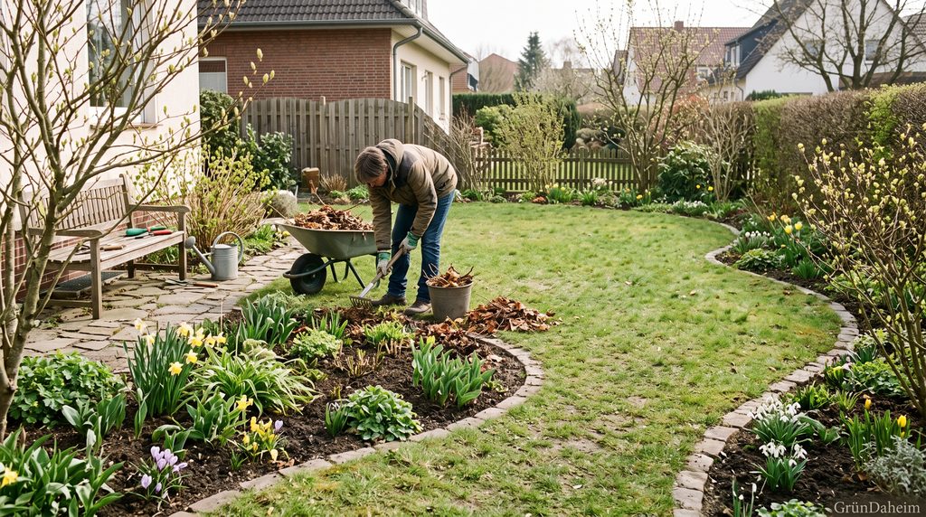 Garten nach dem Winter im Frühling vorbereiten