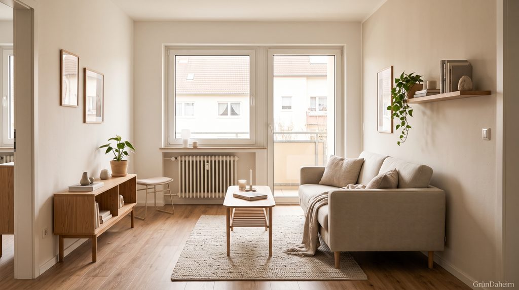 Kompakte Möbel im kleinen Wohnzimmer