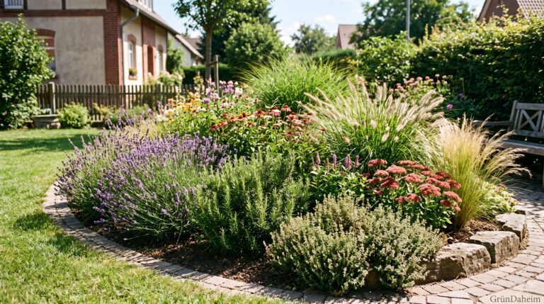Pflanzen für sonnige Standorte mit Lavendel und Ziergräsern