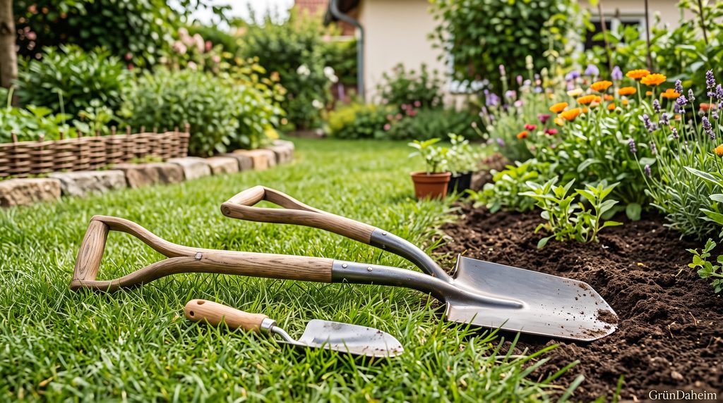Spaten und Gartenschaufel für Gartenarbeiten