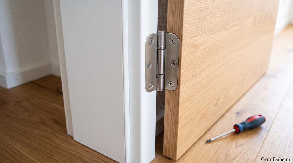 Türscharniere einer Wohnungstür kontrollieren